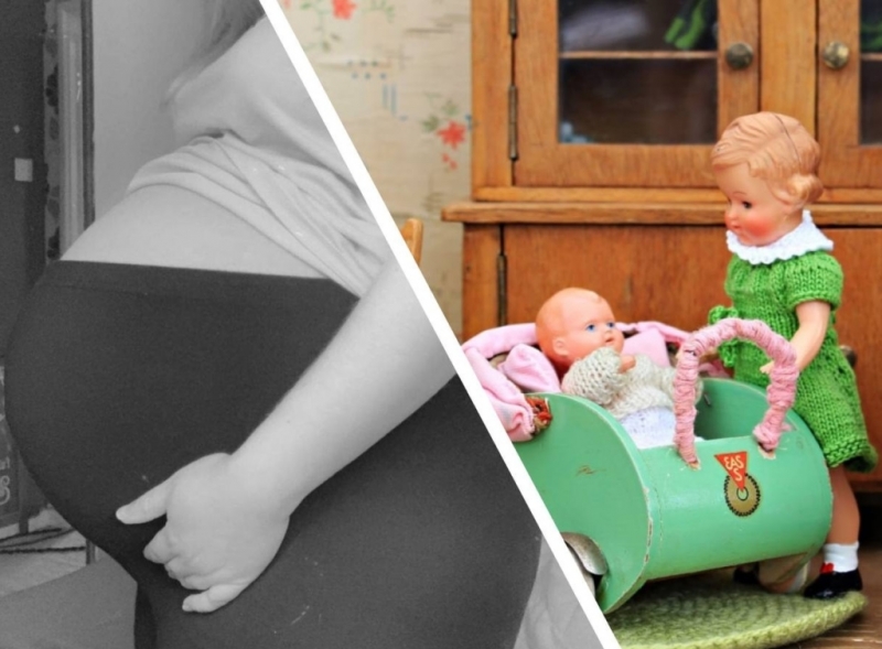Девушка на 35 неделе беременности стесняется показать живот, ведь он ей кажется огромным