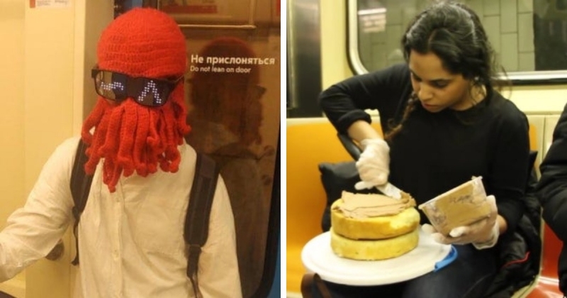 15 фотографий крайне необычных персонажей, которых доводилось встречать пассажирам метро