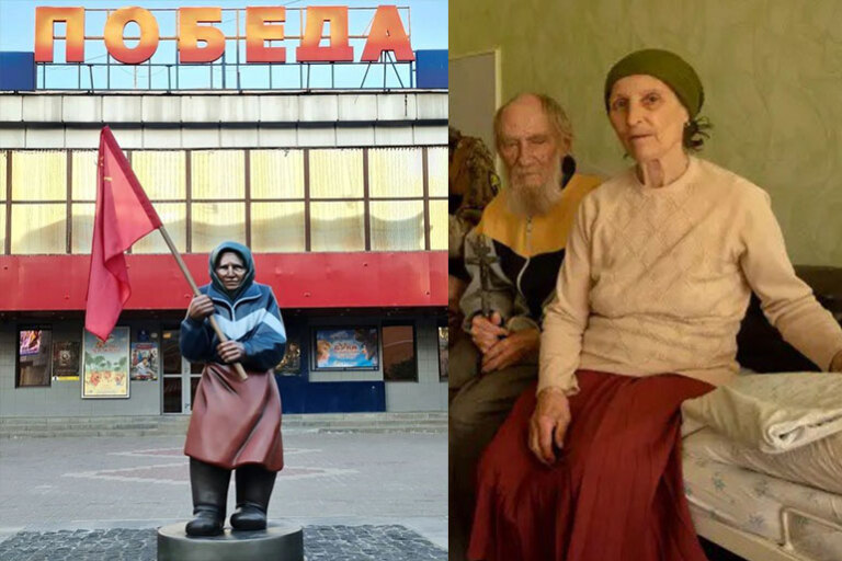 Кто бабушка с красным флагом и как стала символом войны в Украине