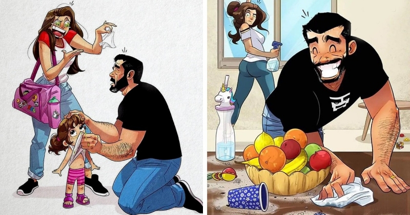 14 иллюстраций от известного комиксиста из Израиля, показывающие, что семейная жизнь может быть очень забавной